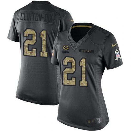 Nike Packers #21 Ha Ha Clinton Dix Black Womens Stitched NFL Limited 2016 Salute to Service Jersey Nike Packers #21 Ha Ha Clinton Dix Black Womens Stitched NFL Limited 2016 Salute to Service Jersey