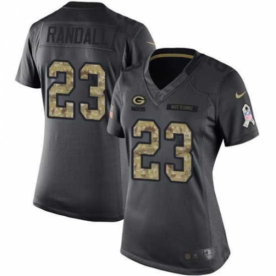 Nike Packers #23 Damarious Randall Black Womens Stitched NFL Limited 2016 Salute to Service Jersey Nike Packers #23 Damarious Randall Black Womens Stitched NFL Limited 2016 Salute to Service Jersey