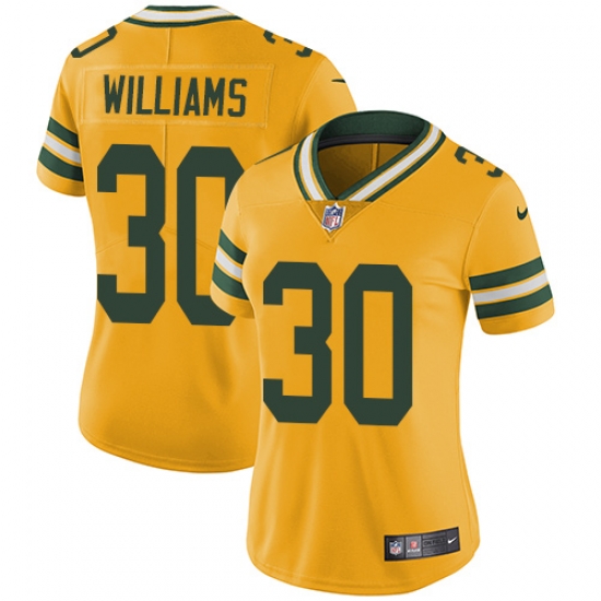 Nike Packers #30 Jamaal Williams Yellow Womens Stitched NFL Limited Rush Jersey Nike Packers #30 Jamaal Williams Yellow Womens Stitched NFL Limited Rush Jersey