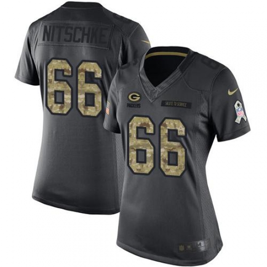Nike Packers #66 Ray Nitschke Black Womens Stitched NFL Limited 2016 Salute to Service Jersey Nike Packers #66 Ray Nitschke Black Womens Stitched NFL Limited 2016 Salute to Service Jersey