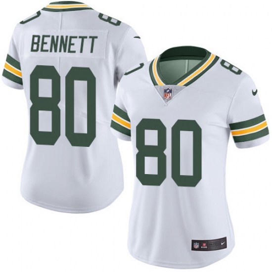 Nike Packers #80 Martellus Bennett White Womens Stitched NFL Vapor Untouchable Limited Jersey Nike Packers #80 Martellus Bennett White Womens Stitched NFL Vapor Untouchable Limited Jersey