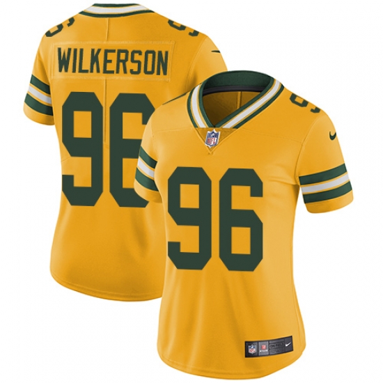 Nike Packers #96 Muhammad Wilkerson Yellow Womens Stitched NFL Limited Rush Jersey Nike Packers #96 Muhammad Wilkerson Yellow Womens Stitched NFL Limited Rush Jersey
