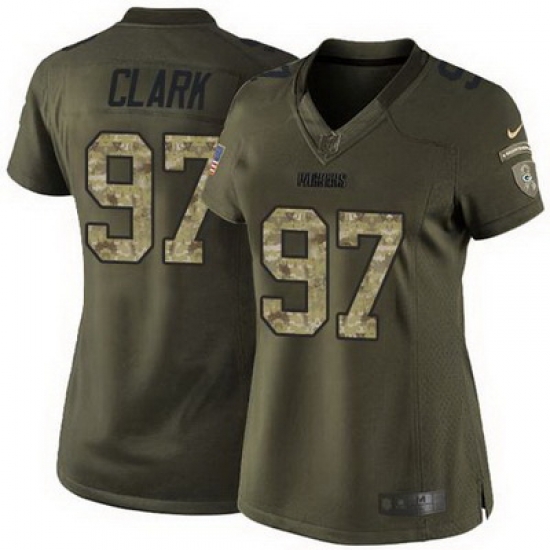 Nike Packers #97 Kenny Clark Green Womens Stitched NFL Limited Salute to Service Jersey Nike Packers #97 Kenny Clark Green Womens Stitched NFL Limited Salute to Service Jersey