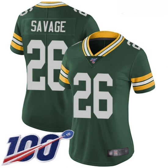 Packers #26 Darnell Savage Green Team Color Women Stitched Football 100th Season Vapor Limited Jersey Packers #26 Darnell Savage Green Team Color Women Stitched Football 100th Season Vapor Limited Jersey