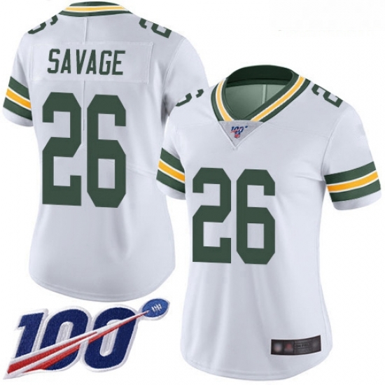 Packers #26 Darnell Savage White Women Stitched Football 100th Season Vapor Limited Jersey Packers #26 Darnell Savage White Women Stitched Football 100th Season Vapor Limited Jersey