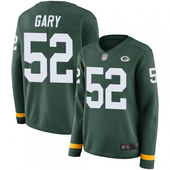 Packers 52 Rashan Gary Green Team Color Women Stitched Football Limited Therma Long Sleeve Jersey Packers 52 Rashan Gary Green Team Color Women Stitched Football Limited Therma Long Sleeve Jersey