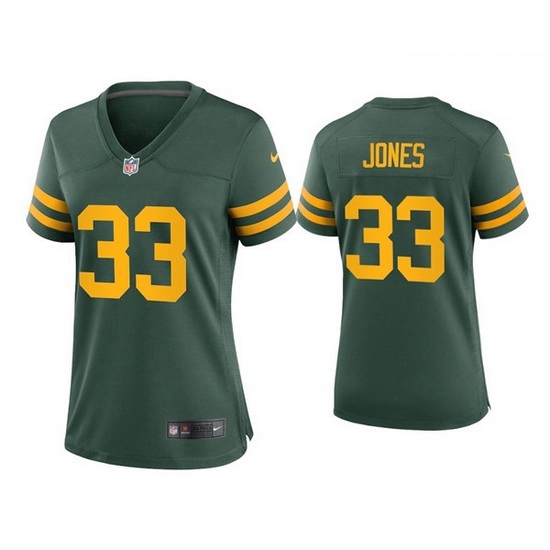 Women Green Bay Packers 33 Aaron Jones Alternate Game Green Jersey Women Green Bay Packers 33 Aaron Jones Alternate Game Green Jersey