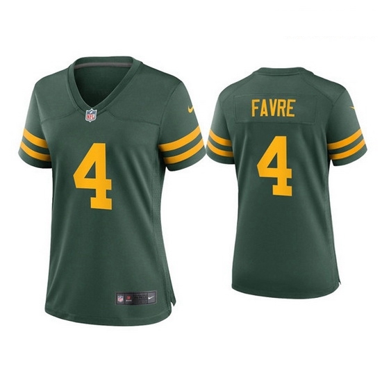 Women Green Bay Packers 4 Brett Favre Alternate Game Green Jersey Women Green Bay Packers 4 Brett Favre Alternate Game Green Jersey