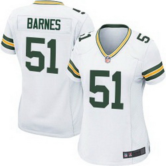 Women Green Bay Packers 51 Krys Barnes Game White Jersey Women Green Bay Packers 51 Krys Barnes Game White Jersey