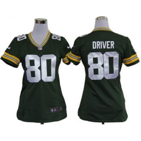 Women Green Bay Packers 80# Donald Driver Green Jerseys Women Green Bay Packers 80# Donald Driver Green Jerseys