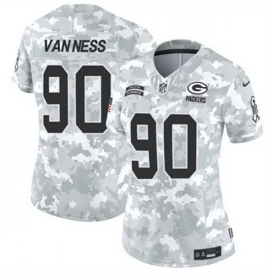 Women Green Bay Packers 90 Lukas Van Ness 2024 F U S E Arctic Camo Salute To Service Limited Stitched Football Jersey Women Green Bay Packers 90 Lukas Van Ness 2024 F U S E Arctic Camo Salute To Service Limited Stitched Football Jersey