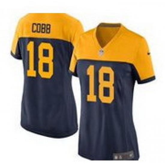 Women New Green Bay Packers#18 Randall Cobb Navy Blue Alternate Stitched NFL New Elite Jersey Women New Green Bay Packers#18 Randall Cobb Navy Blue Alternate Stitched NFL New Elite Jersey