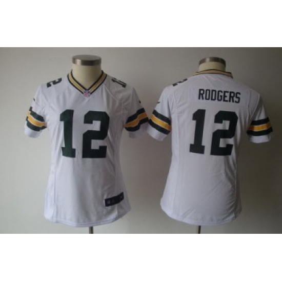 Women Nike Green Bay Packers 12# Rodgers White Nike NFL Jerseys Women Nike Green Bay Packers 12# Rodgers White Nike NFL Jerseys