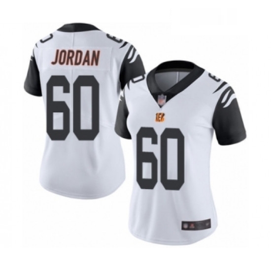 Womens Cincinnati Bengals 60 Michael Jordan Limited White Rush Vapor Untouchable Football Jersey Womens Cincinnati Bengals 60 Michael Jordan Limited White Rush Vapor Untouchable Football Jersey
