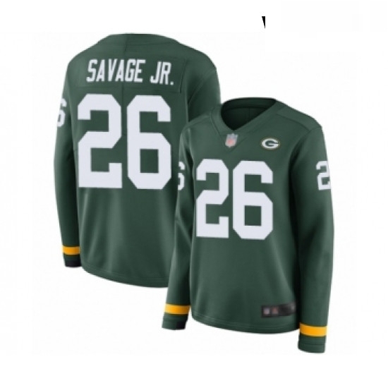 Womens Green Bay Packers 26 Darnell Savage Jr Limited Green Therma Long Sleeve Football Jersey Womens Green Bay Packers 26 Darnell Savage Jr Limited Green Therma Long Sleeve Football Jersey