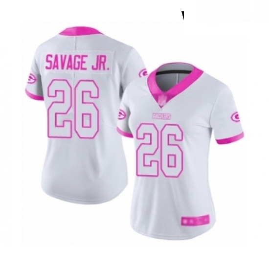 Womens Green Bay Packers 26 Darnell Savage Jr Limited White Pink Rush Fashion Football Jersey Womens Green Bay Packers 26 Darnell Savage Jr Limited White Pink Rush Fashion Football Jersey