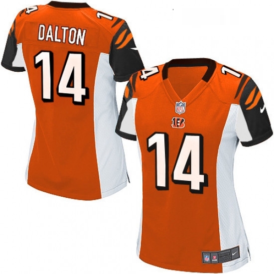 Womens Nike Cincinnati Bengals 14 Andy Dalton Game Orange Alternate NFL Jersey Womens Nike Cincinnati Bengals 14 Andy Dalton Game Orange Alternate NFL Jersey