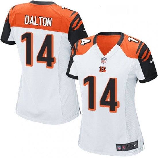 Womens Nike Cincinnati Bengals 14 Andy Dalton Game White NFL Jersey Womens Nike Cincinnati Bengals 14 Andy Dalton Game White NFL Jersey