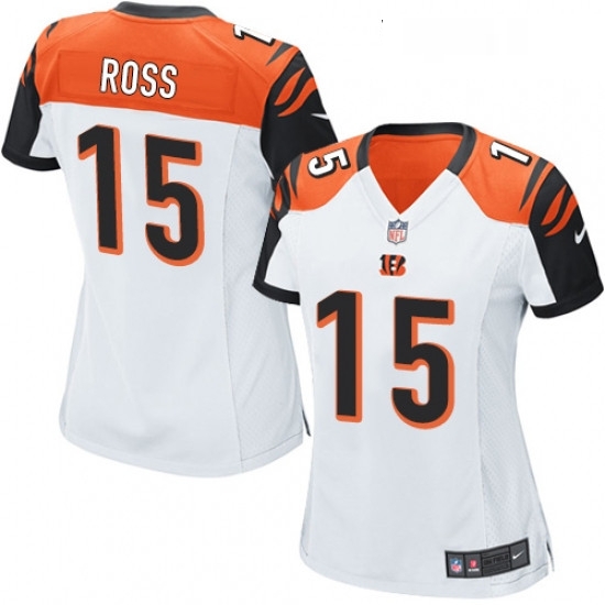 Womens Nike Cincinnati Bengals 15 John Ross Game White NFL Jersey Womens Nike Cincinnati Bengals 15 John Ross Game White NFL Jersey
