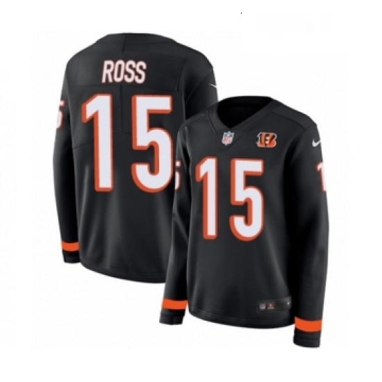 Womens Nike Cincinnati Bengals 15 John Ross Limited Black Therma Long Sleeve NFL Jersey Womens Nike Cincinnati Bengals 15 John Ross Limited Black Therma Long Sleeve NFL Jersey