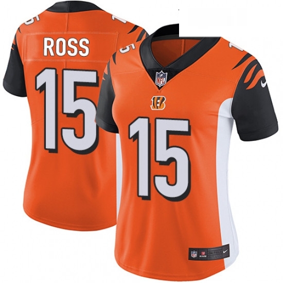 Womens Nike Cincinnati Bengals 15 John Ross Vapor Untouchable Limited Orange Alternate NFL Jersey Womens Nike Cincinnati Bengals 15 John Ross Vapor Untouchable Limited Orange Alternate NFL Jersey