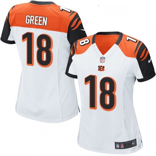 Womens Nike Cincinnati Bengals 18 AJ Green Game White NFL Jersey Womens Nike Cincinnati Bengals 18 AJ Green Game White NFL Jersey