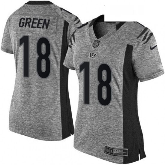Womens Nike Cincinnati Bengals 18 AJ Green Limited Gray Gridiron NFL Jersey Womens Nike Cincinnati Bengals 18 AJ Green Limited Gray Gridiron NFL Jersey