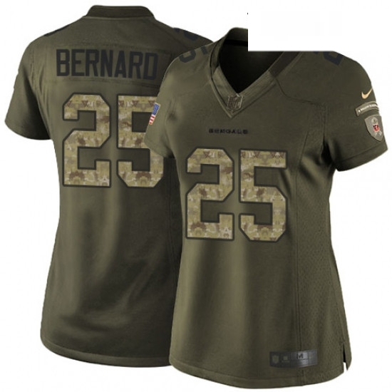 Womens Nike Cincinnati Bengals 25 Giovani Bernard Elite Green Salute to Service NFL Jersey Womens Nike Cincinnati Bengals 25 Giovani Bernard Elite Green Salute to Service NFL Jersey