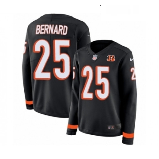 Womens Nike Cincinnati Bengals 25 Giovani Bernard Limited Black Therma Long Sleeve NFL Jersey Womens Nike Cincinnati Bengals 25 Giovani Bernard Limited Black Therma Long Sleeve NFL Jersey