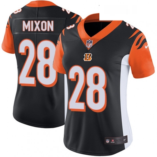 Womens Nike Cincinnati Bengals 28 Joe Mixon Elite Black Team Color NFL Jersey Womens Nike Cincinnati Bengals 28 Joe Mixon Elite Black Team Color NFL Jersey