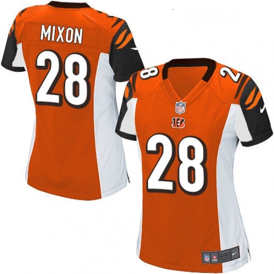Womens Nike Cincinnati Bengals 28 Joe Mixon Game Orange Alternate NFL Jersey Womens Nike Cincinnati Bengals 28 Joe Mixon Game Orange Alternate NFL Jersey
