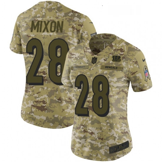 Womens Nike Cincinnati Bengals 28 Joe Mixon Limited Camo 2018 Salute to Service NFL Jersey Womens Nike Cincinnati Bengals 28 Joe Mixon Limited Camo 2018 Salute to Service NFL Jersey