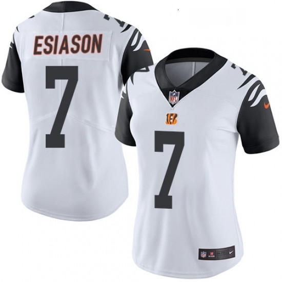 Womens Nike Cincinnati Bengals 7 Boomer Esiason Limited White Rush Vapor Untouchable NFL Jersey Womens Nike Cincinnati Bengals 7 Boomer Esiason Limited White Rush Vapor Untouchable NFL Jersey