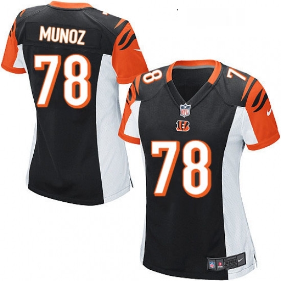 Womens Nike Cincinnati Bengals 78 Anthony Munoz Game Black Team Color NFL Jersey Womens Nike Cincinnati Bengals 78 Anthony Munoz Game Black Team Color NFL Jersey