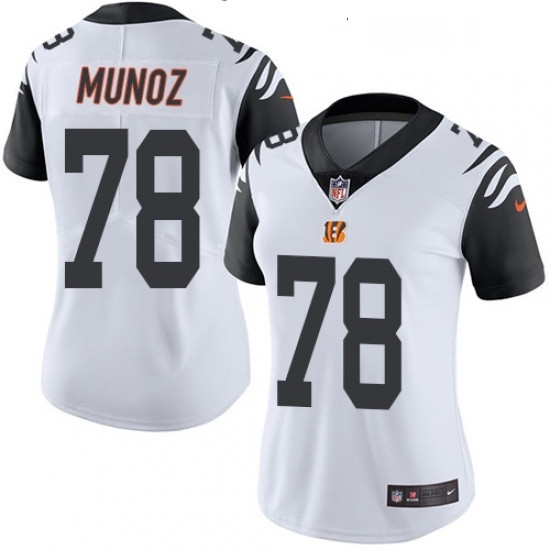 Womens Nike Cincinnati Bengals 78 Anthony Munoz Limited White Rush Vapor Untouchable NFL Jersey Womens Nike Cincinnati Bengals 78 Anthony Munoz Limited White Rush Vapor Untouchable NFL Jersey