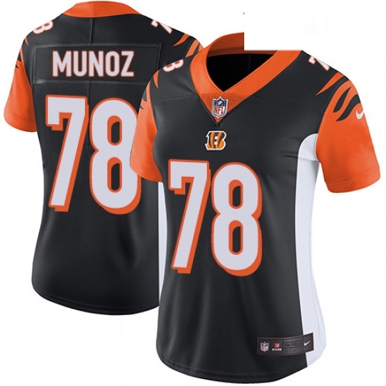 Womens Nike Cincinnati Bengals 78 Anthony Munoz Vapor Untouchable Limited Black Team Color NFL Jersey Womens Nike Cincinnati Bengals 78 Anthony Munoz Vapor Untouchable Limited Black Team Color NFL Jersey