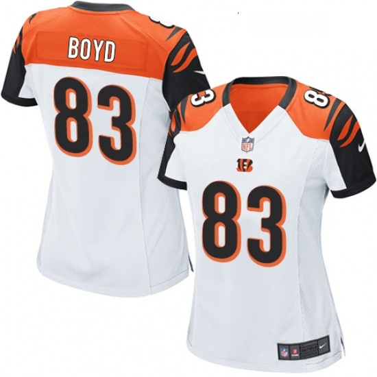Womens Nike Cincinnati Bengals 83 Tyler Boyd Game White NFL Jersey Womens Nike Cincinnati Bengals 83 Tyler Boyd Game White NFL Jersey