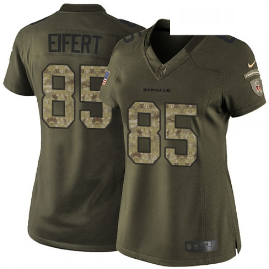 Womens Nike Cincinnati Bengals 85 Tyler Eifert Elite Green Salute to Service NFL Jersey Womens Nike Cincinnati Bengals 85 Tyler Eifert Elite Green Salute to Service NFL Jersey