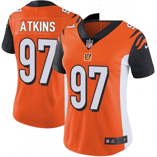 Womens Nike Cincinnati Bengals 97 Geno Atkins Elite Orange Alternate NFL Jersey Womens Nike Cincinnati Bengals 97 Geno Atkins Elite Orange Alternate NFL Jersey