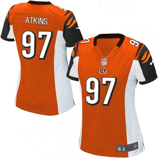 Womens Nike Cincinnati Bengals 97 Geno Atkins Game Orange Alternate NFL Jersey Womens Nike Cincinnati Bengals 97 Geno Atkins Game Orange Alternate NFL Jersey