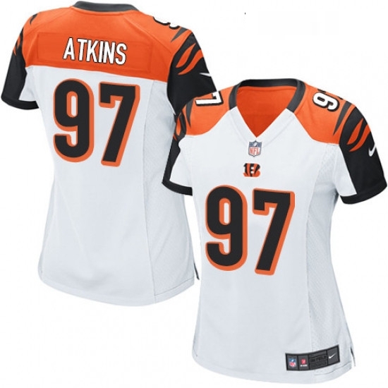 Womens Nike Cincinnati Bengals 97 Geno Atkins Game White NFL Jersey Womens Nike Cincinnati Bengals 97 Geno Atkins Game White NFL Jersey
