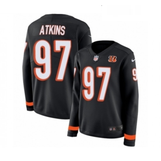 Womens Nike Cincinnati Bengals 97 Geno Atkins Limited Black Therma Long Sleeve NFL Jersey Womens Nike Cincinnati Bengals 97 Geno Atkins Limited Black Therma Long Sleeve NFL Jersey