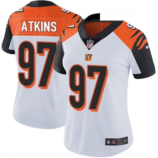 Womens Nike Cincinnati Bengals 97 Geno Atkins Vapor Untouchable Limited White NFL Jersey Womens Nike Cincinnati Bengals 97 Geno Atkins Vapor Untouchable Limited White NFL Jersey