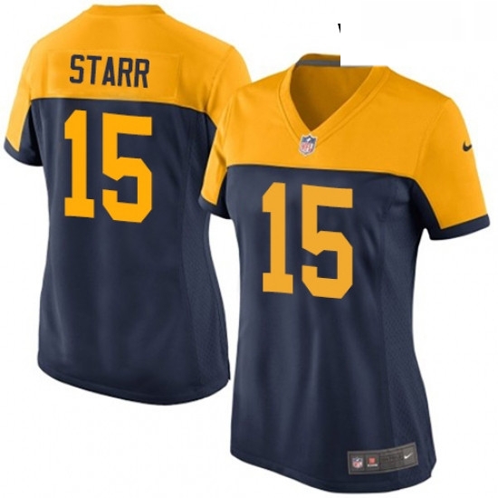 Womens Nike Green Bay Packers 15 Bart Starr Game Navy Blue Alternate NFL Jersey Womens Nike Green Bay Packers 15 Bart Starr Game Navy Blue Alternate NFL Jersey