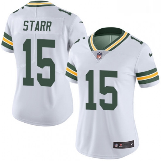 Womens Nike Green Bay Packers 15 Bart Starr White Vapor Untouchable Limited Player NFL Jersey Womens Nike Green Bay Packers 15 Bart Starr White Vapor Untouchable Limited Player NFL Jersey