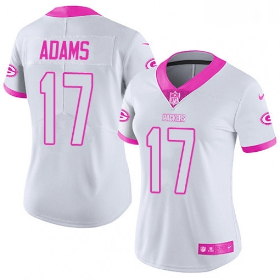 Womens Nike Green Bay Packers 17 Davante Adams Limited WhitePink Rush Fashion NFL Jersey Womens Nike Green Bay Packers 17 Davante Adams Limited WhitePink Rush Fashion NFL Jersey