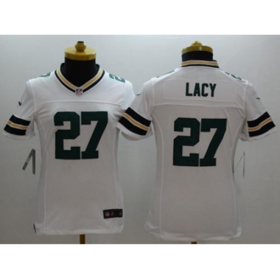 Women's Nike Green Bay Packers #27 Eddie Lacy White Stitched NFL Limited Jersey Women's Nike Green Bay Packers #27 Eddie Lacy White Stitched NFL Limited Jersey