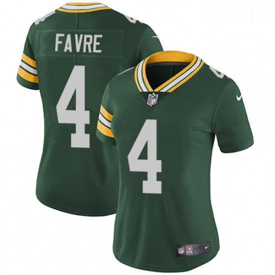 Womens Nike Green Bay Packers 4 Brett Favre Green Team Color Vapor Untouchable Limited Player NFL Jersey Womens Nike Green Bay Packers 4 Brett Favre Green Team Color Vapor Untouchable Limited Player NFL Jersey