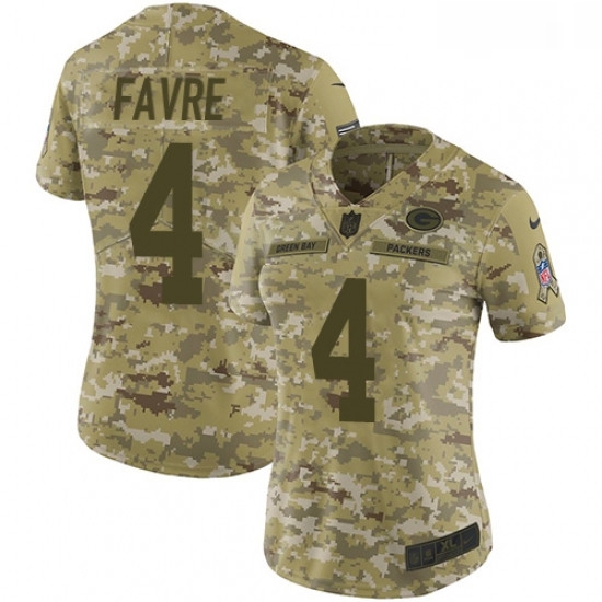 Womens Nike Green Bay Packers 4 Brett Favre Limited Camo 2018 Salute to Service NFL Jersey Womens Nike Green Bay Packers 4 Brett Favre Limited Camo 2018 Salute to Service NFL Jersey