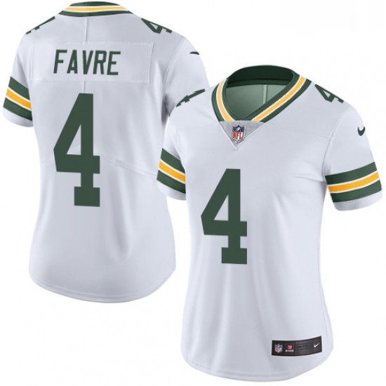 Womens Nike Green Bay Packers 4 Brett Favre White Vapor Untouchable Limited Player NFL Jersey Womens Nike Green Bay Packers 4 Brett Favre White Vapor Untouchable Limited Player NFL Jersey